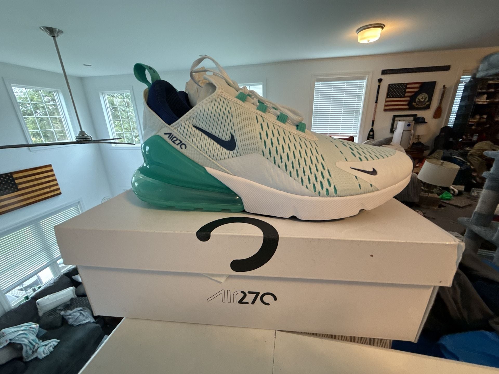 Nike Air Max 270 Size 12 White Hyper Jade 2