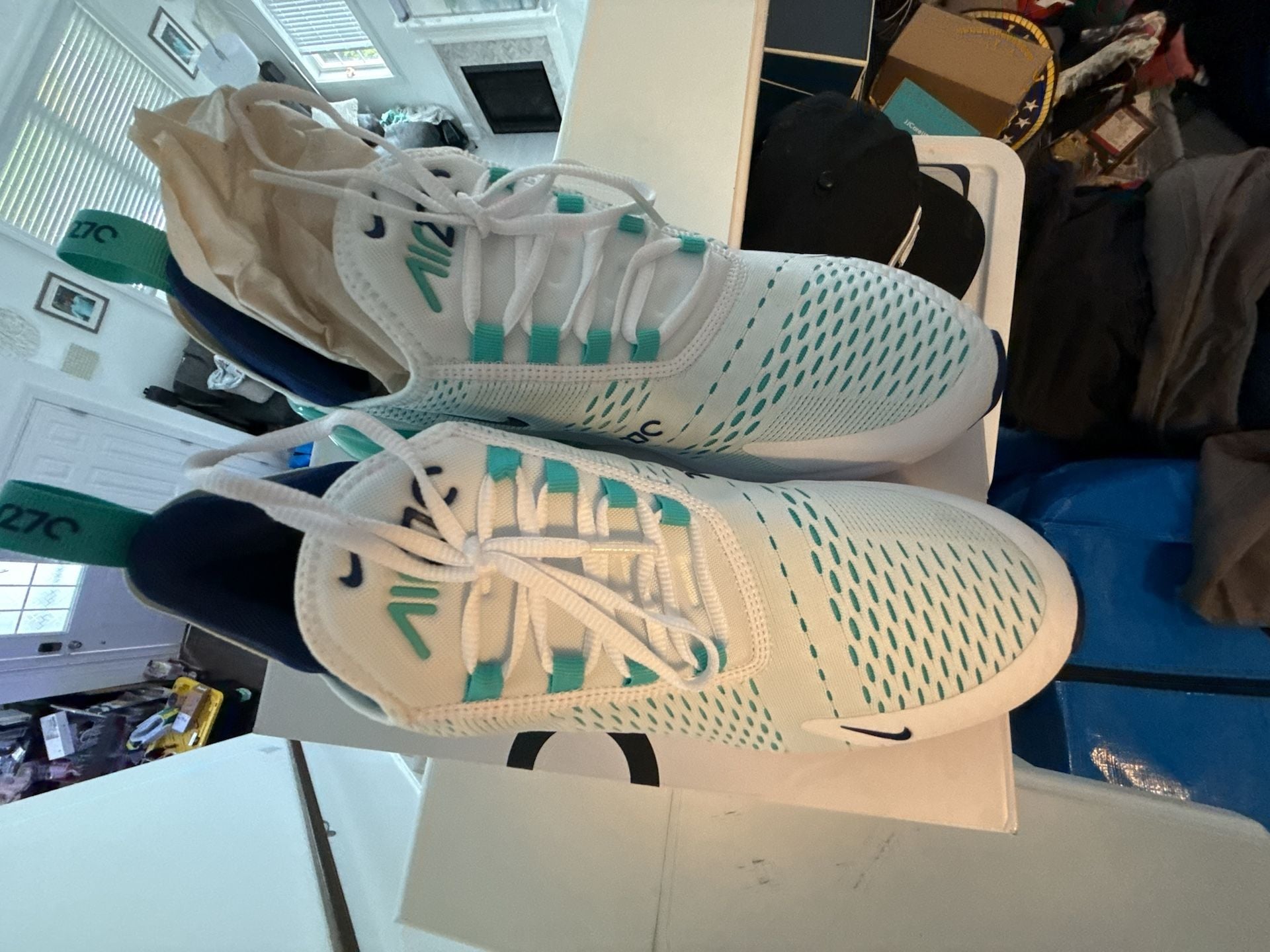 Nike Air Max 270 Size 12 White Hyper Jade 3
