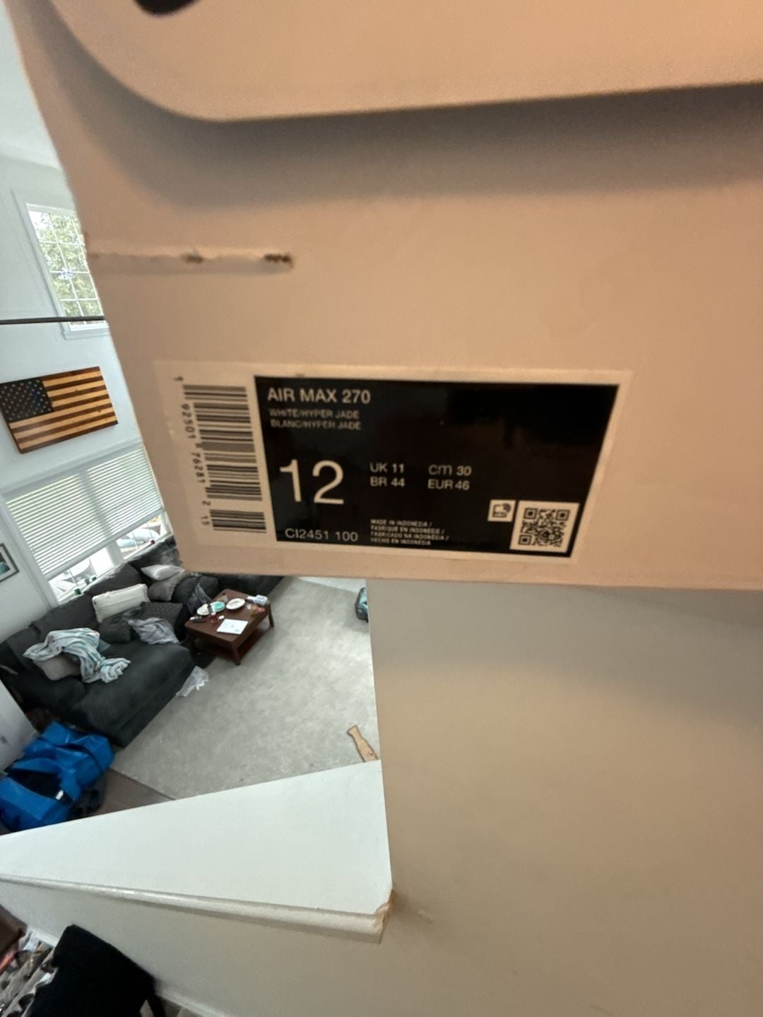 Nike Air Max 270 Size 12 White Hyper Jade 6