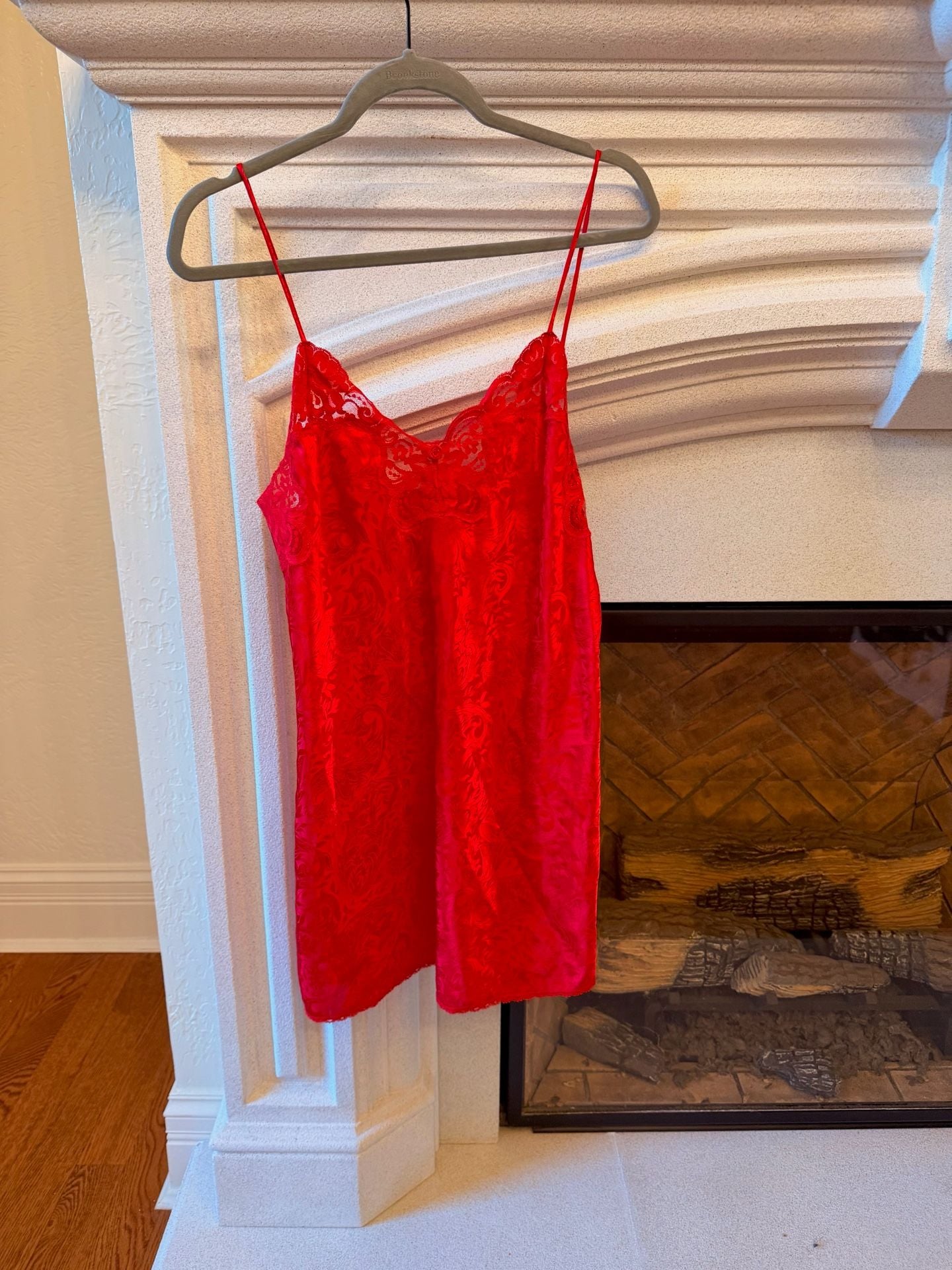 Victoria's Secret Red Lace Slip Dress Chemise 2