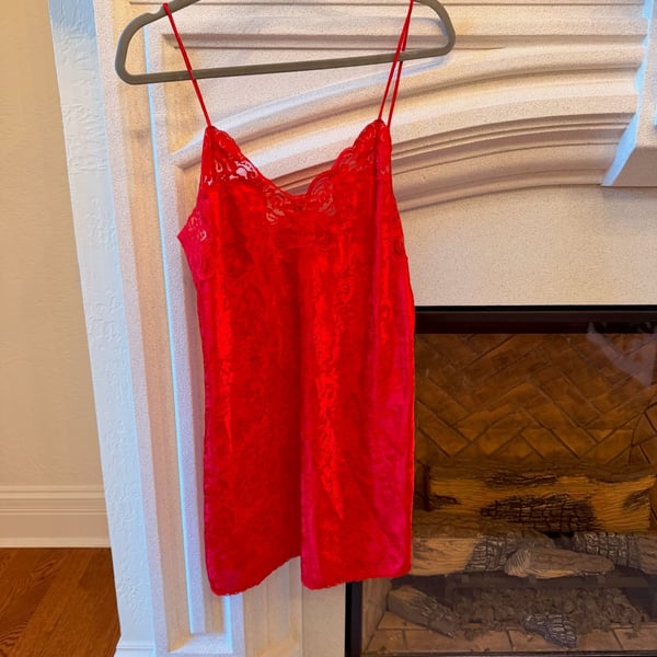 Victoria's Secret Red Lace Slip Dress Chemise