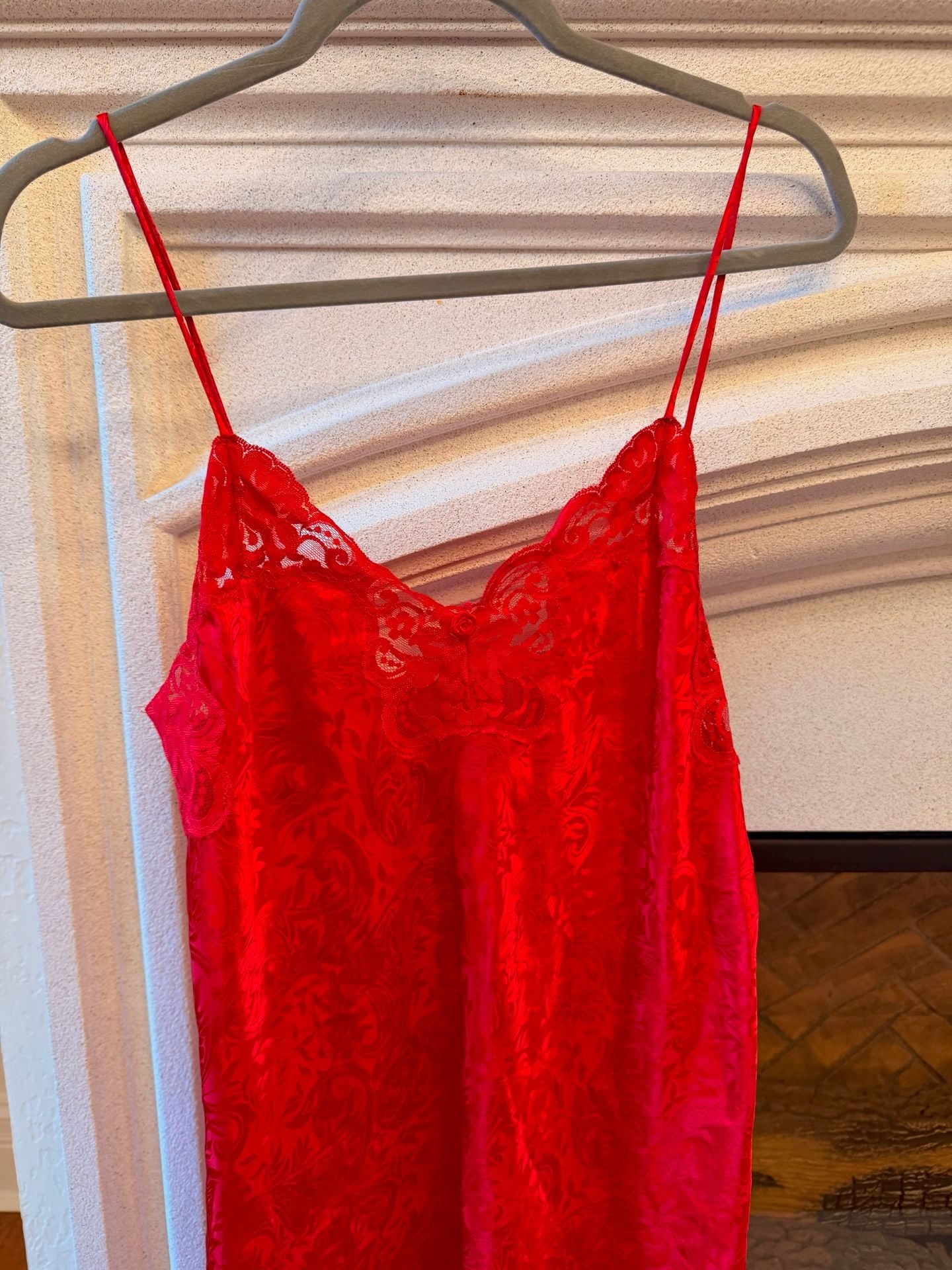 Victoria's Secret Red Lace Slip Dress Chemise 3