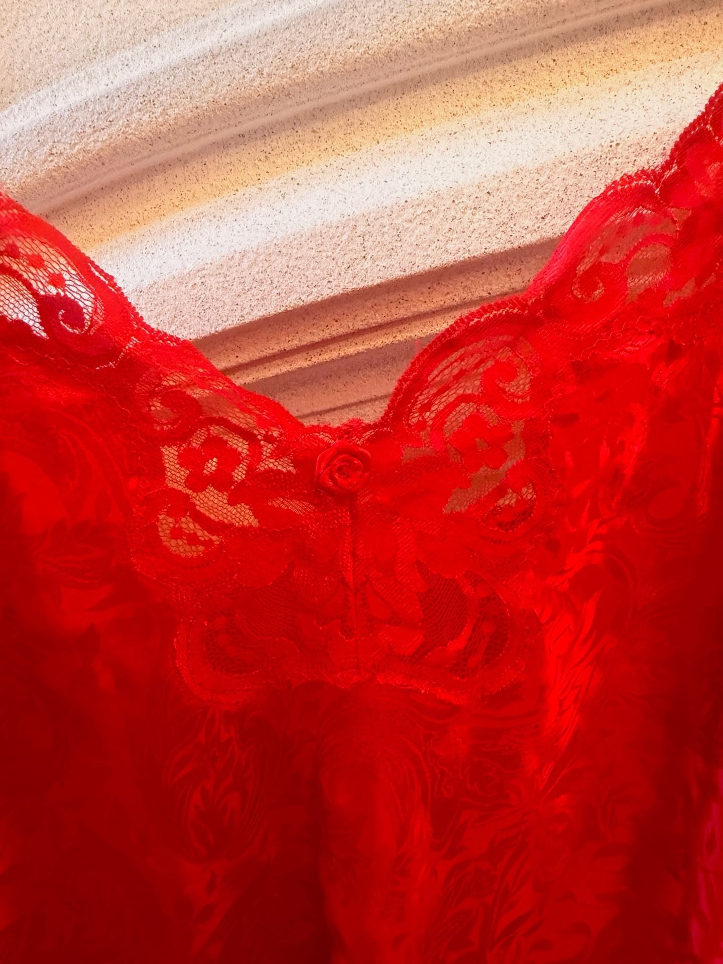 Victoria's Secret Red Lace Slip Dress Chemise 4