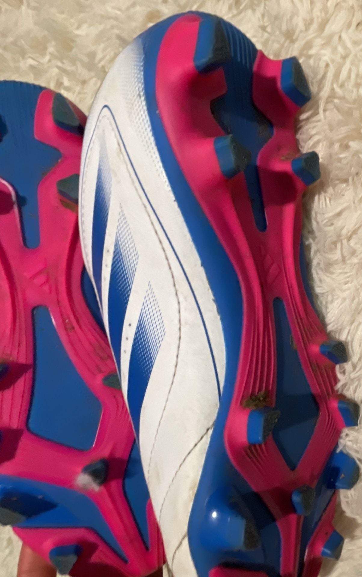 Adidas Goletto IX Firm Multi-Ground Soccer Cleats Size 2 White Blue Pink 5