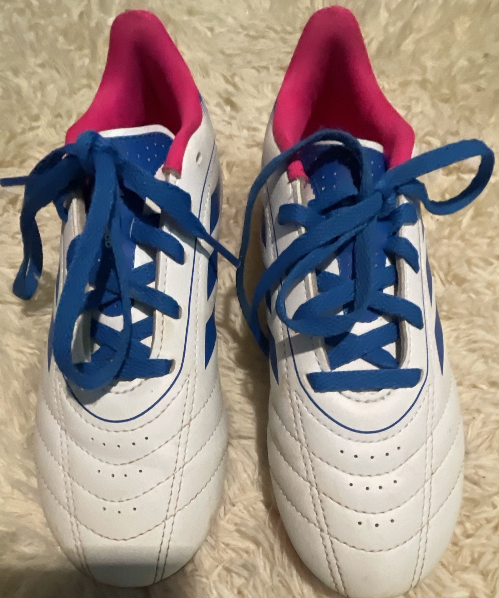 Adidas Goletto IX Firm Multi-Ground Soccer Cleats Size 2 White Blue Pink 2