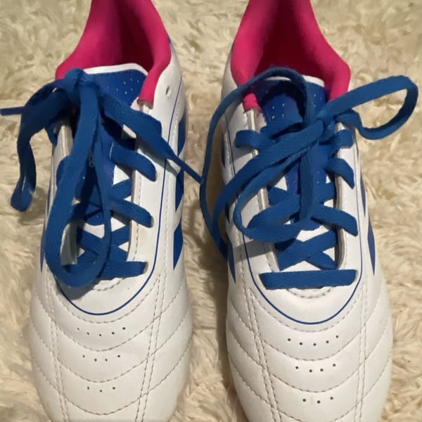 Adidas Goletto IX Firm Multi-Ground Soccer Cleats Size 2 White Blue Pink