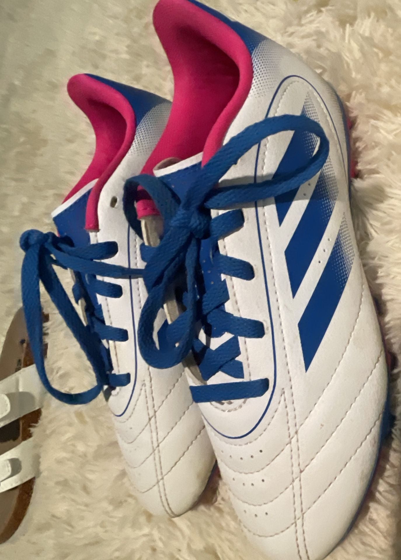 Adidas Goletto IX Firm Multi-Ground Soccer Cleats Size 2 White Blue Pink 4