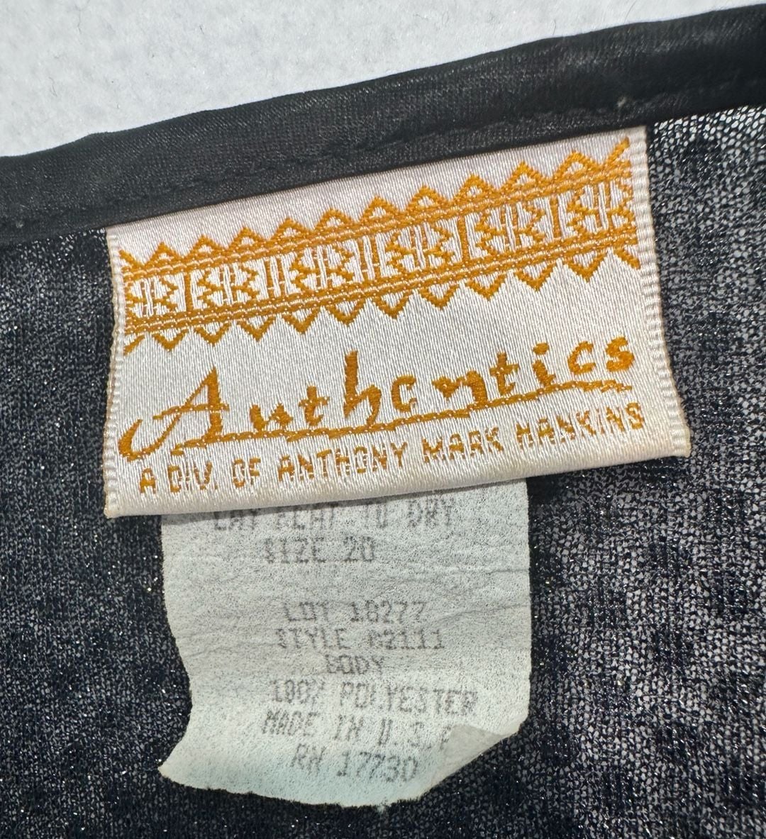 Vintage Authentics Anthony Mark Hankins Size 20 Black Sequin Mesh Cardigan Y2K 3