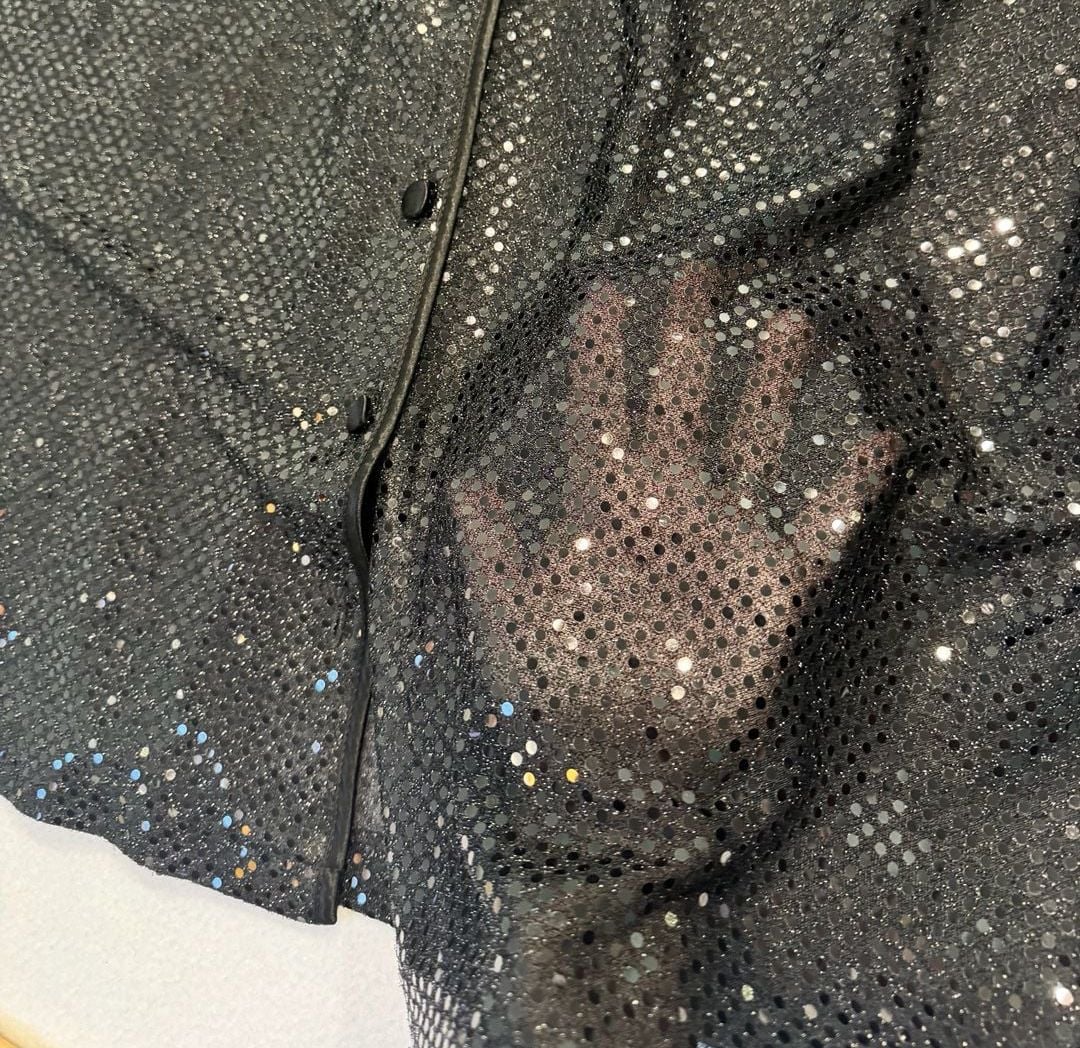 Vintage Authentics Anthony Mark Hankins Size 20 Black Sequin Mesh Cardigan Y2K 7