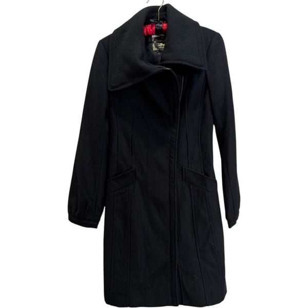 Guess Jeans Wool Blend Coat Size XS Black