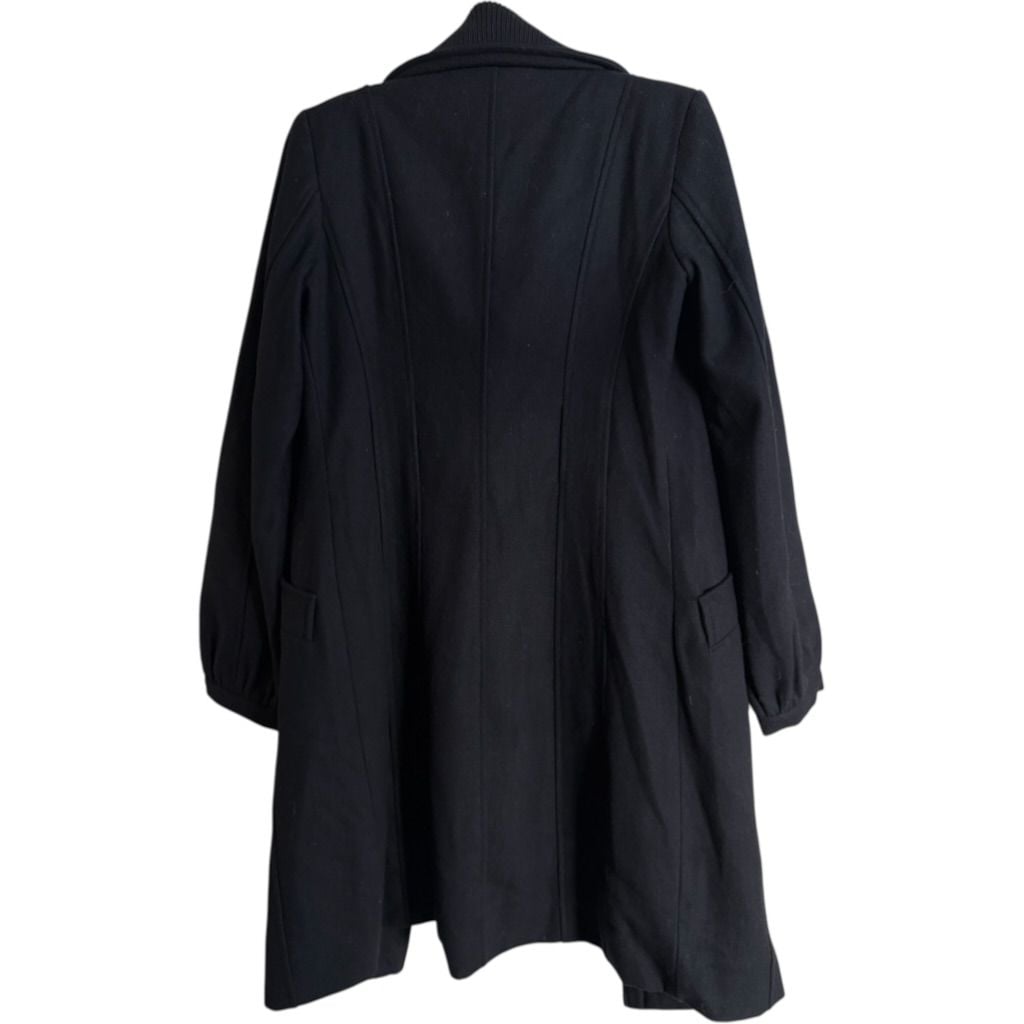 Guess Jeans Wool Blend Coat Size XS Black 3