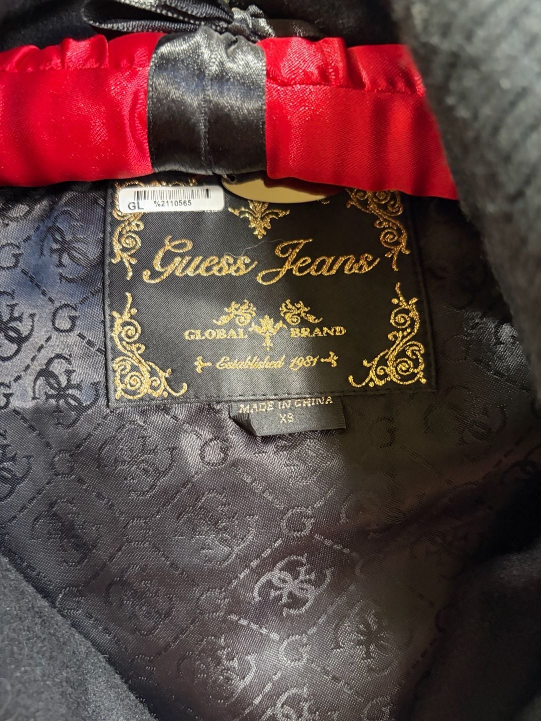Guess Jeans Wool Blend Coat Size XS Black 4