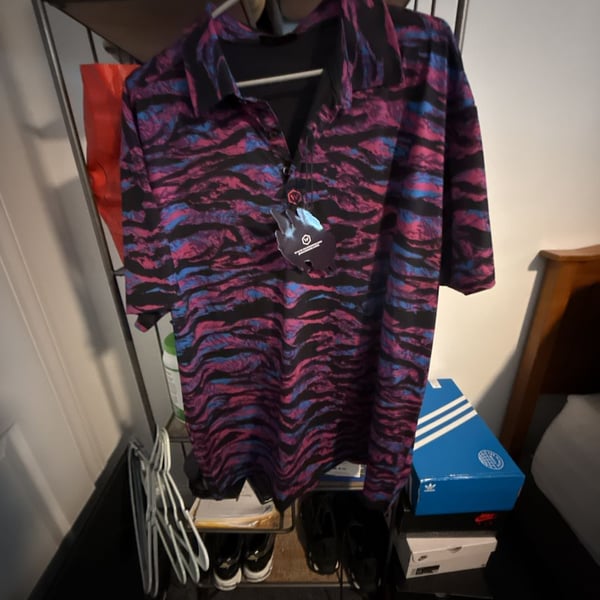 Warrior Polo Shirt Size 2XL Multi Color Tiger Stripe Camo