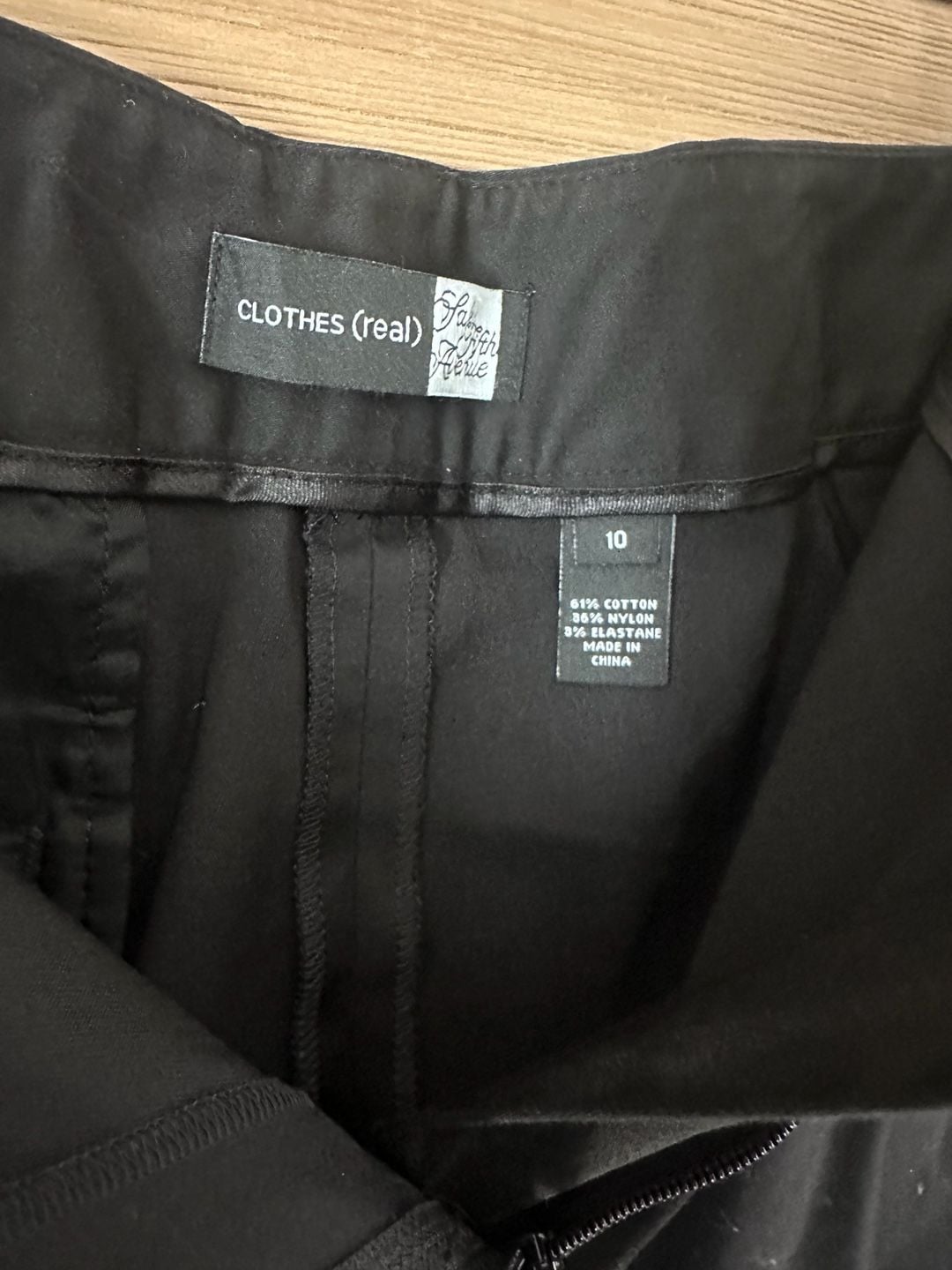 No.95 Clothes (Real) Saks Fifth Avenue Pants Size 10 Black Cotton Blend 4