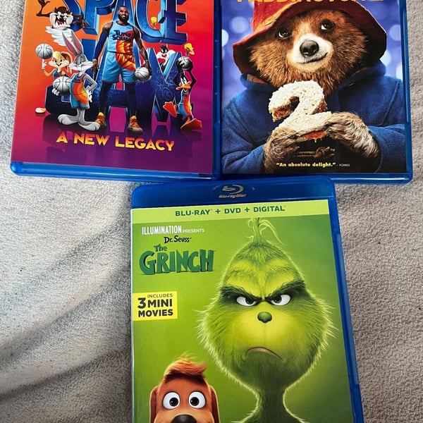 Space Jam A New Legacy Paddington 2 The Grinch Blu-ray Lot of 3