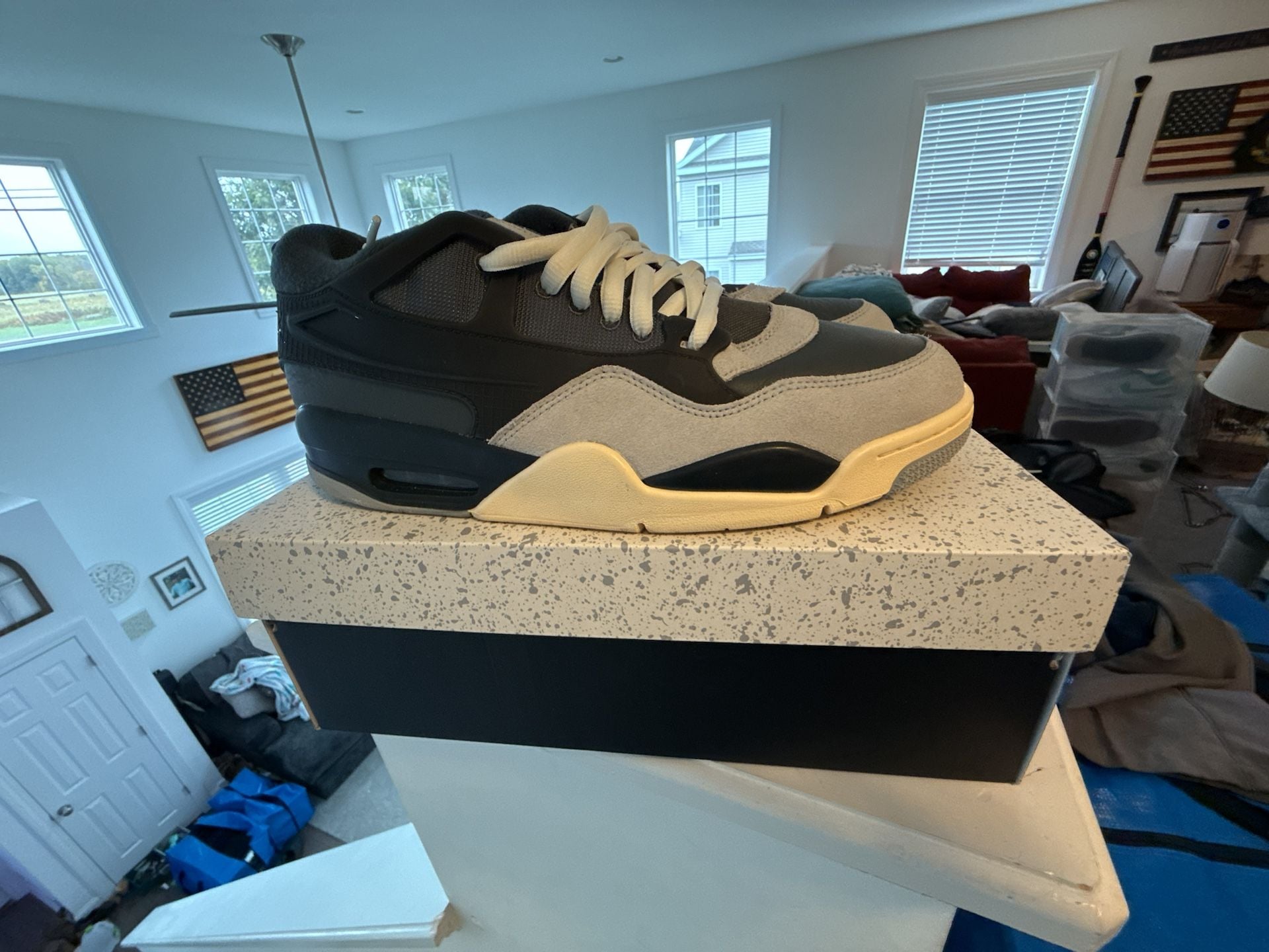 Jordan Air Jordan 4 RM Size 12 Iron Grey Chambray-Off Noir 2