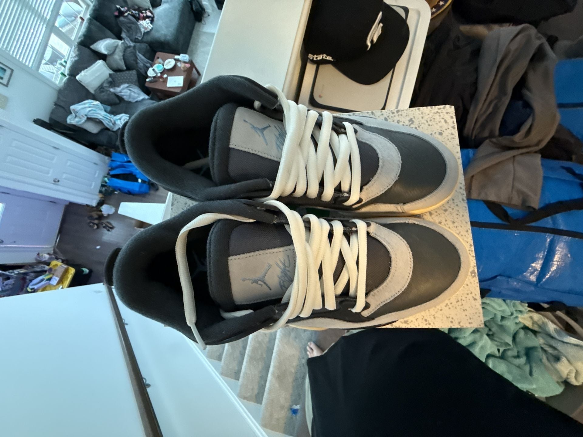 Jordan Air Jordan 4 RM Size 12 Iron Grey Chambray-Off Noir 3