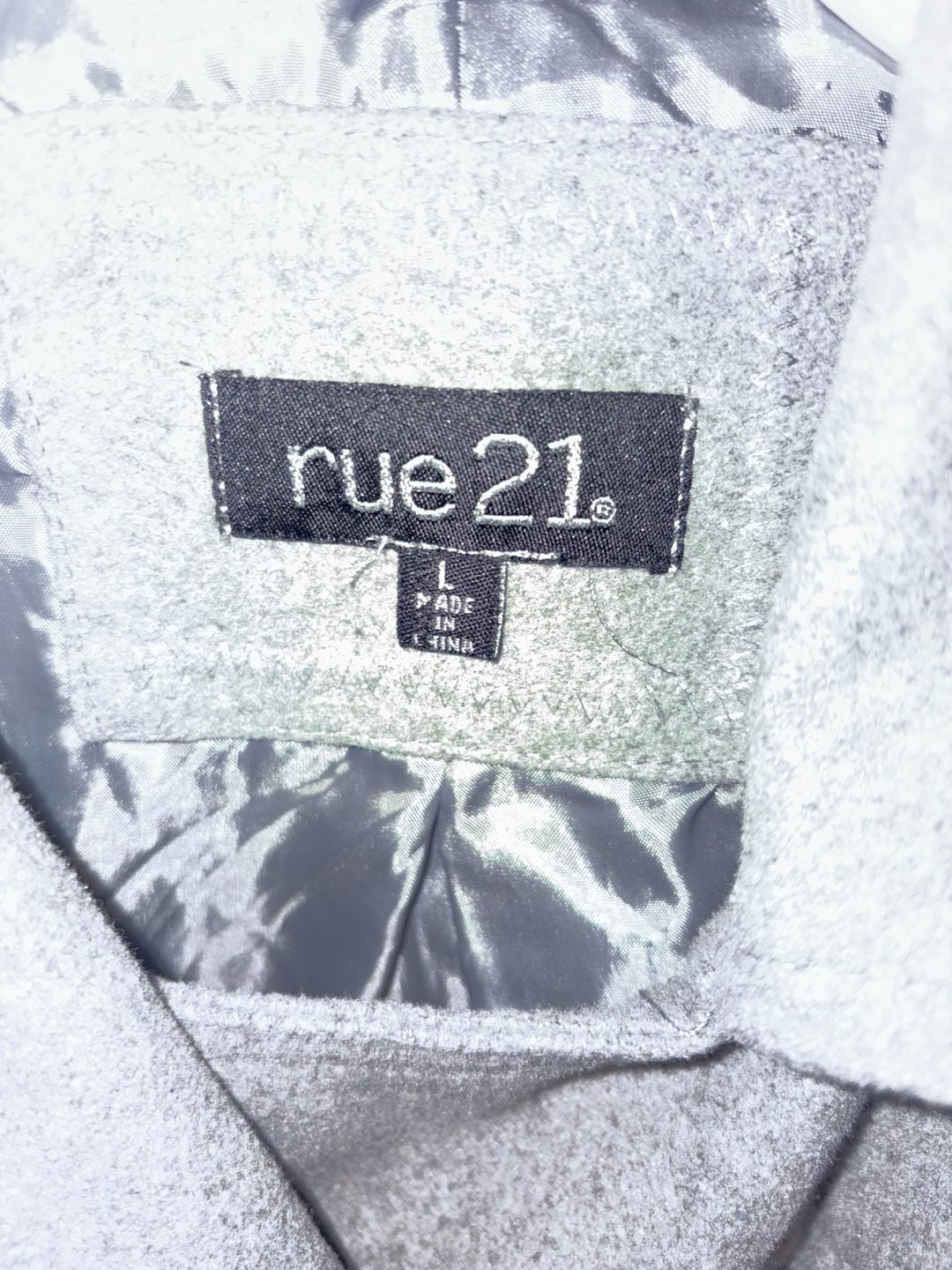 Rue21 Pea Coat Size L Gray Double Breasted Jacket 5