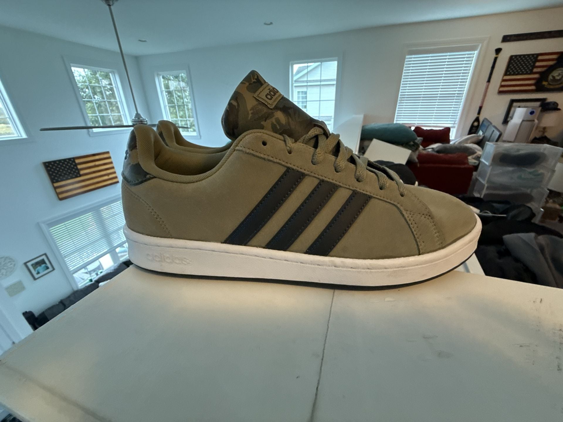 Adidas Grand Court Size 11.5 Orbit Green Carbon Cloud White Camo 2