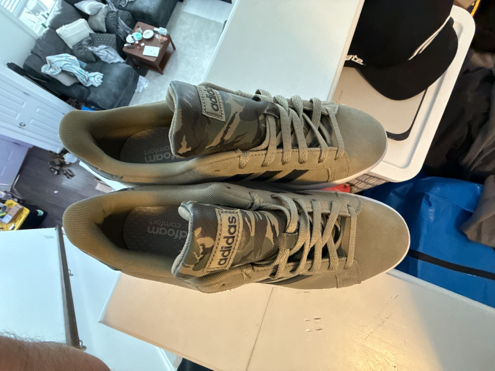 Adidas Grand Court Size 11.5 Orbit Green Carbon Cloud White Camo 3