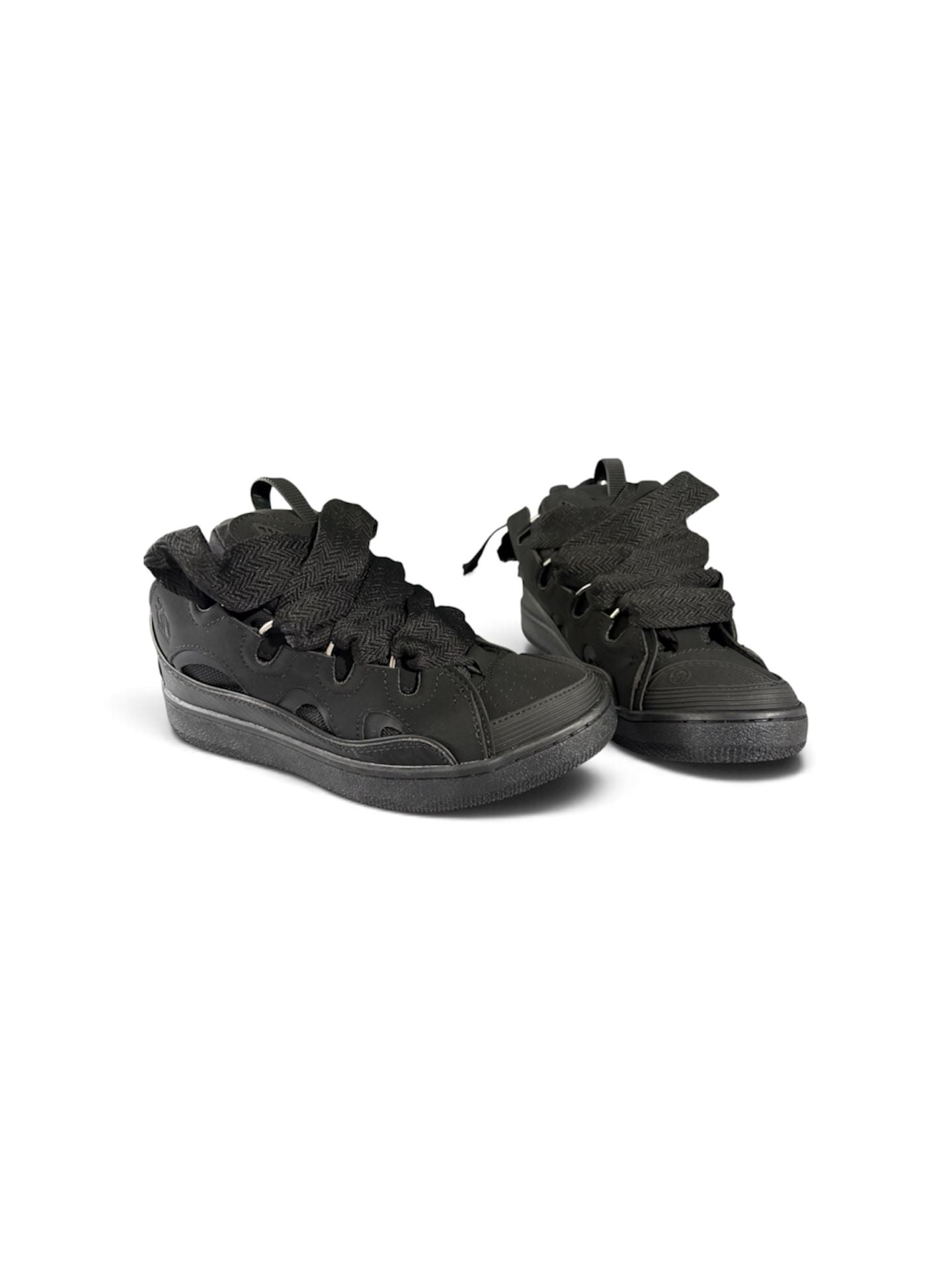 Lanvin Curb Sneakers Size 42 Black Leather 2