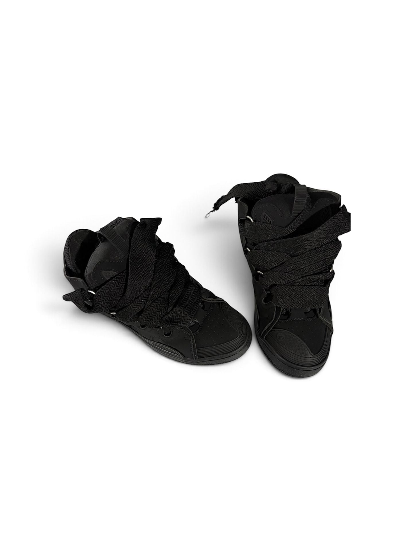 Lanvin Curb Sneakers Size 42 Black Leather 4