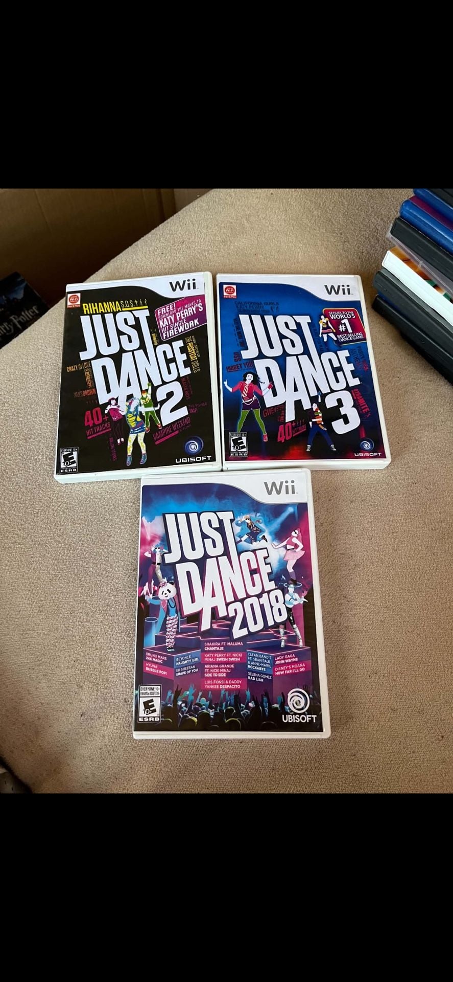 Nintendo Wii Just Dance Bundle 2 3 And 2018 Games 1