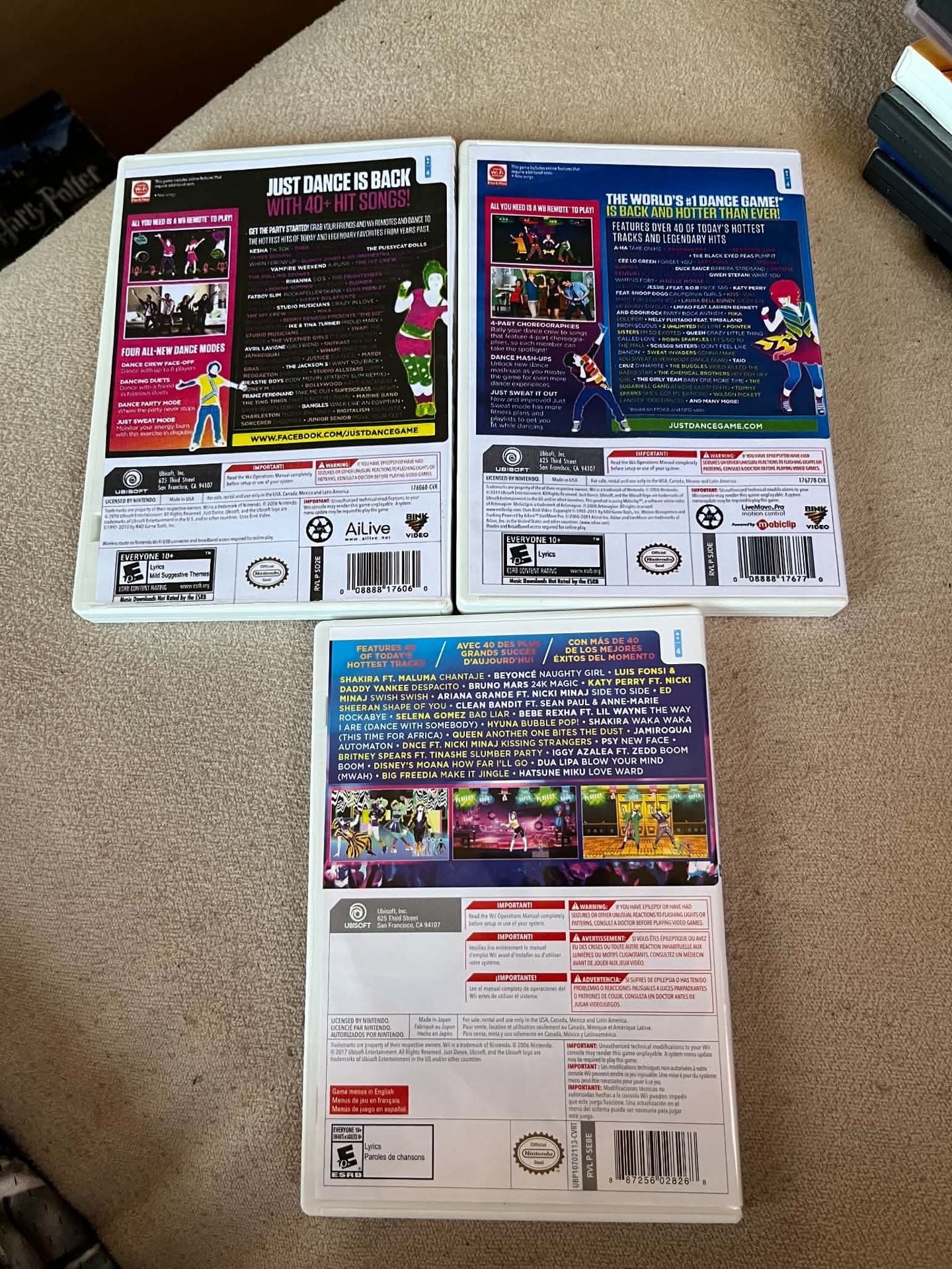 Nintendo Wii Just Dance Bundle 2 3 And 2018 Games 3