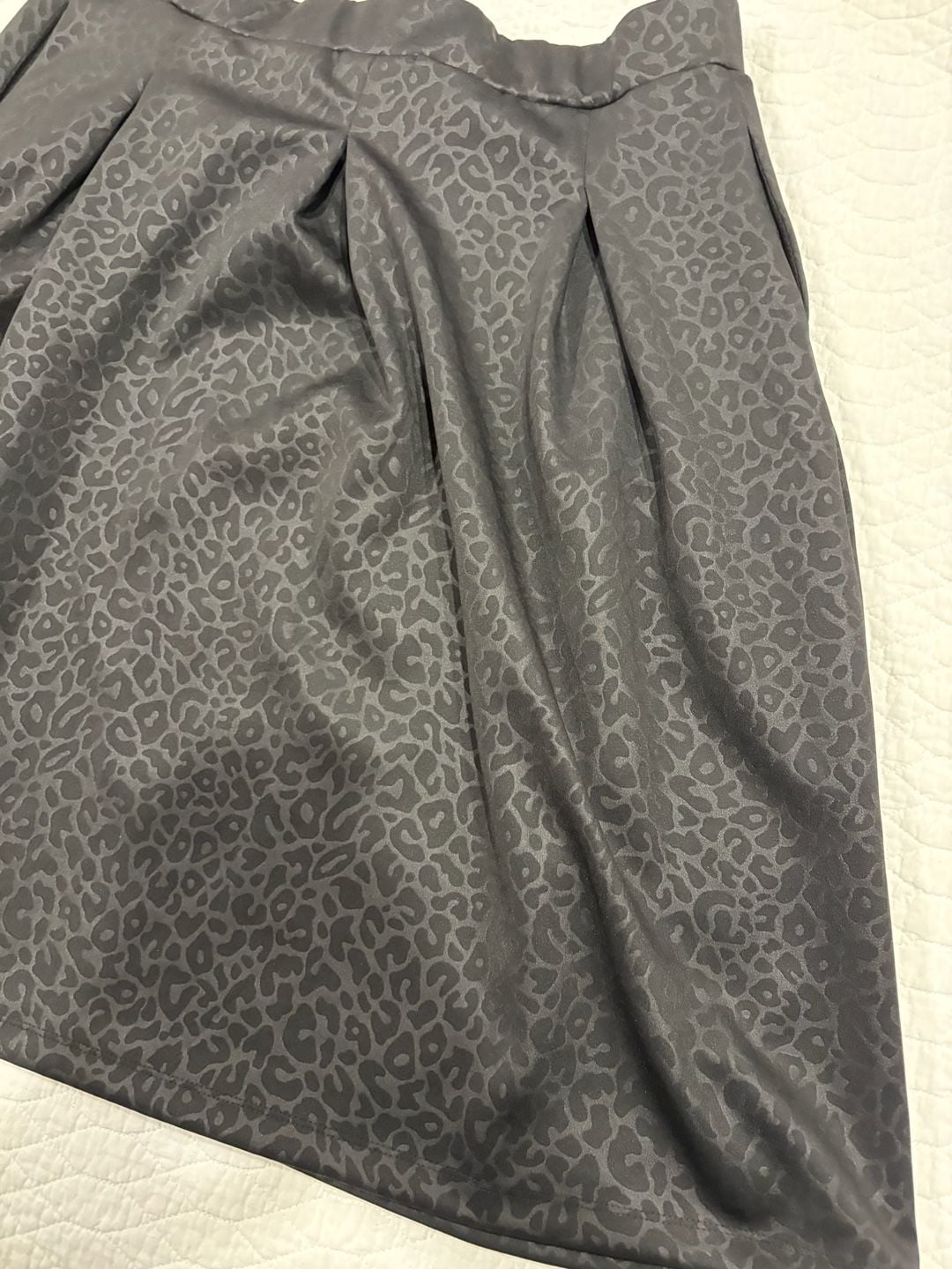 Urban Affair Women’s 2X Black Gray Leopard Print A-Line Skirt 8