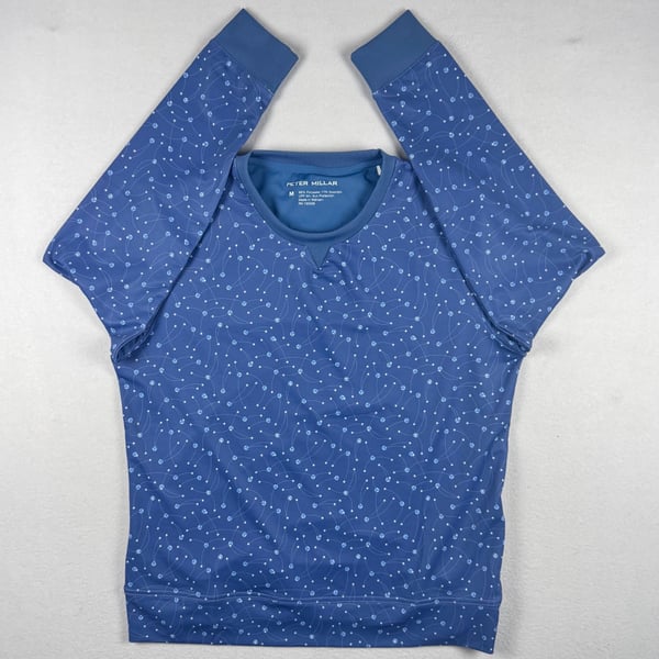 Peter Millar NWT Birdie Print Sport Sweatshirt Size M Blue