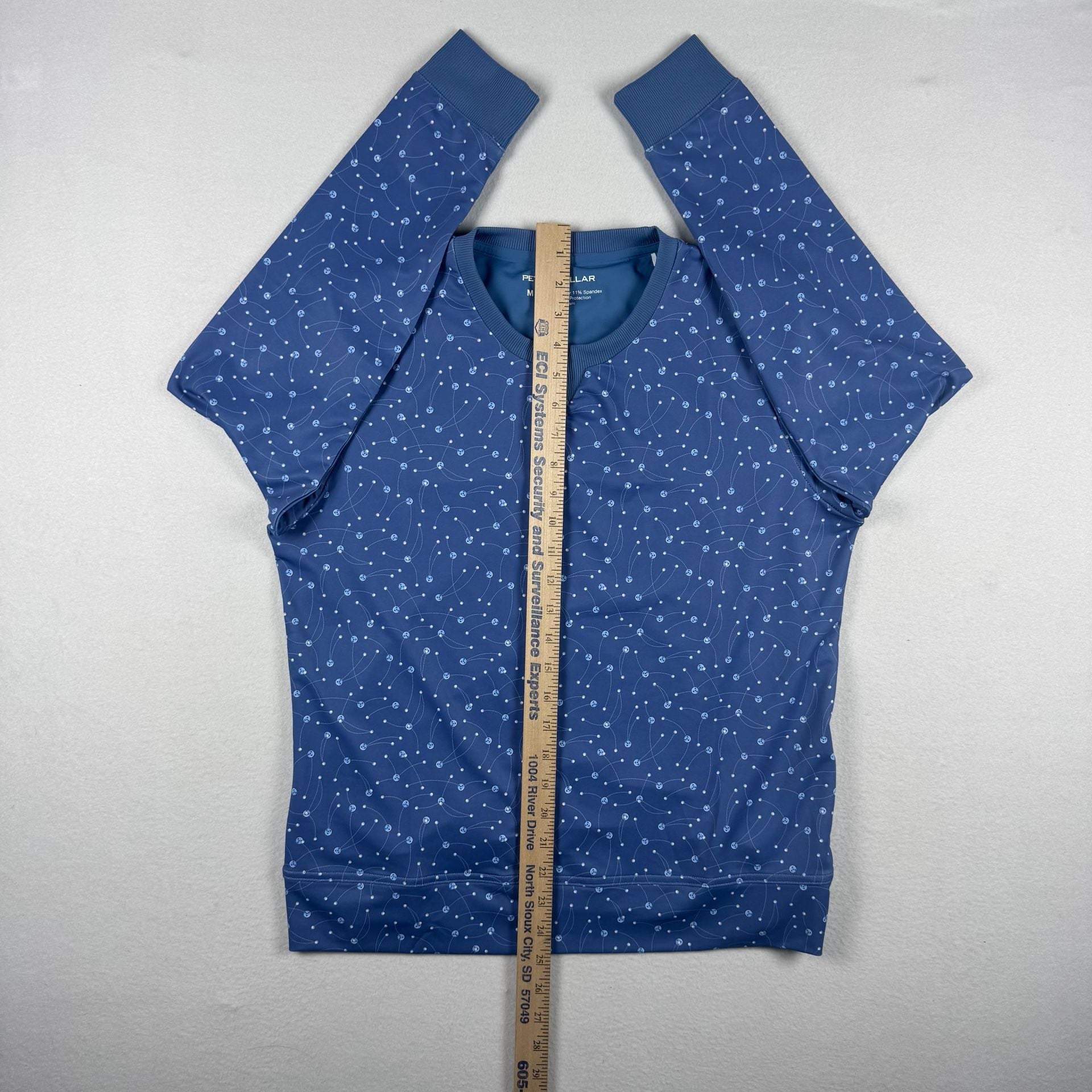 Peter Millar NWT Birdie Print Sport Sweatshirt Size M Blue 3