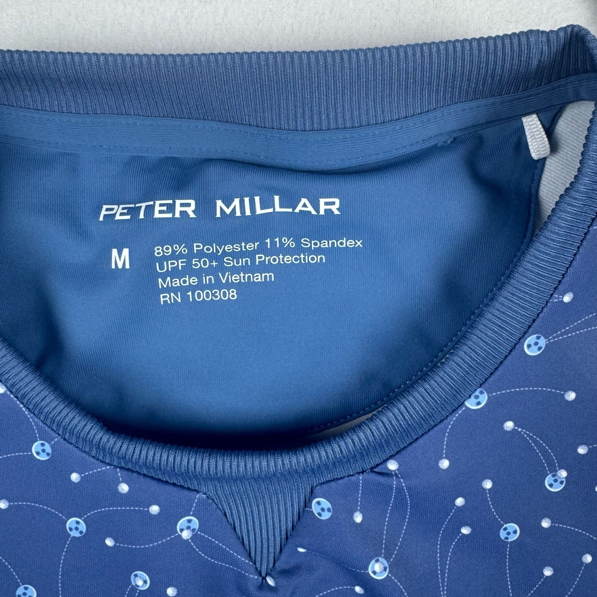 Peter Millar NWT Birdie Print Sport Sweatshirt Size M Blue 4