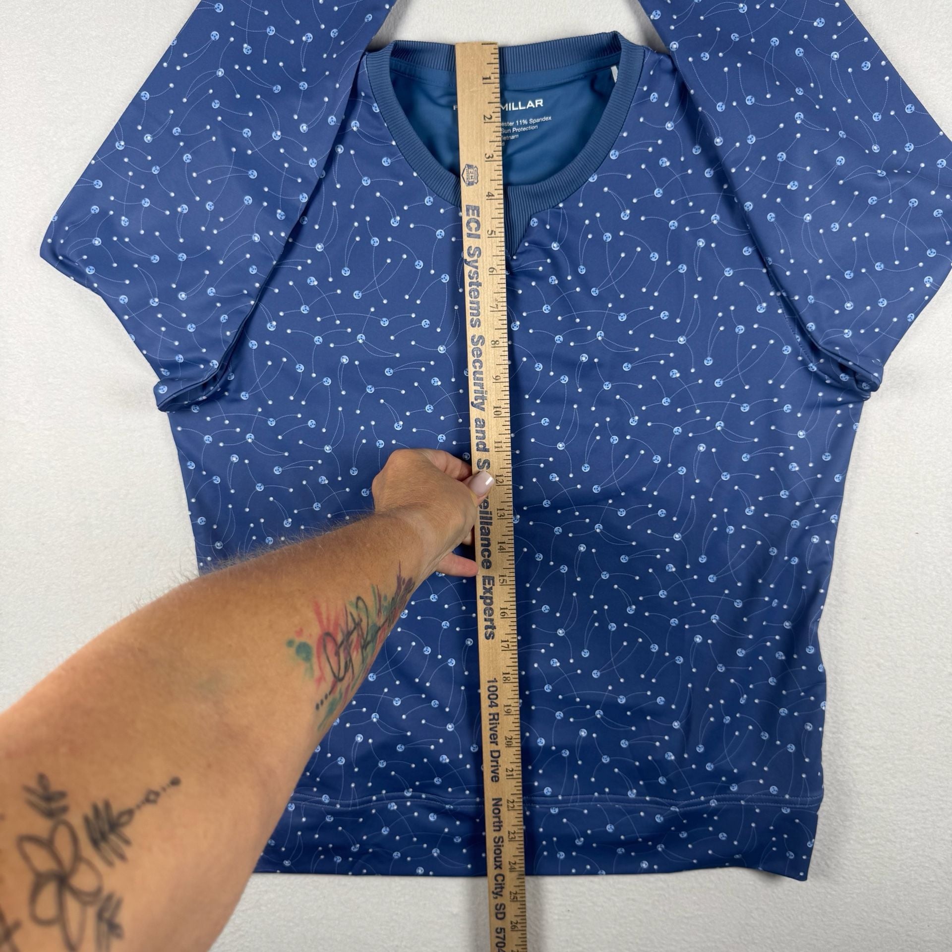 Peter Millar NWT Birdie Print Sport Sweatshirt Size M Blue 7