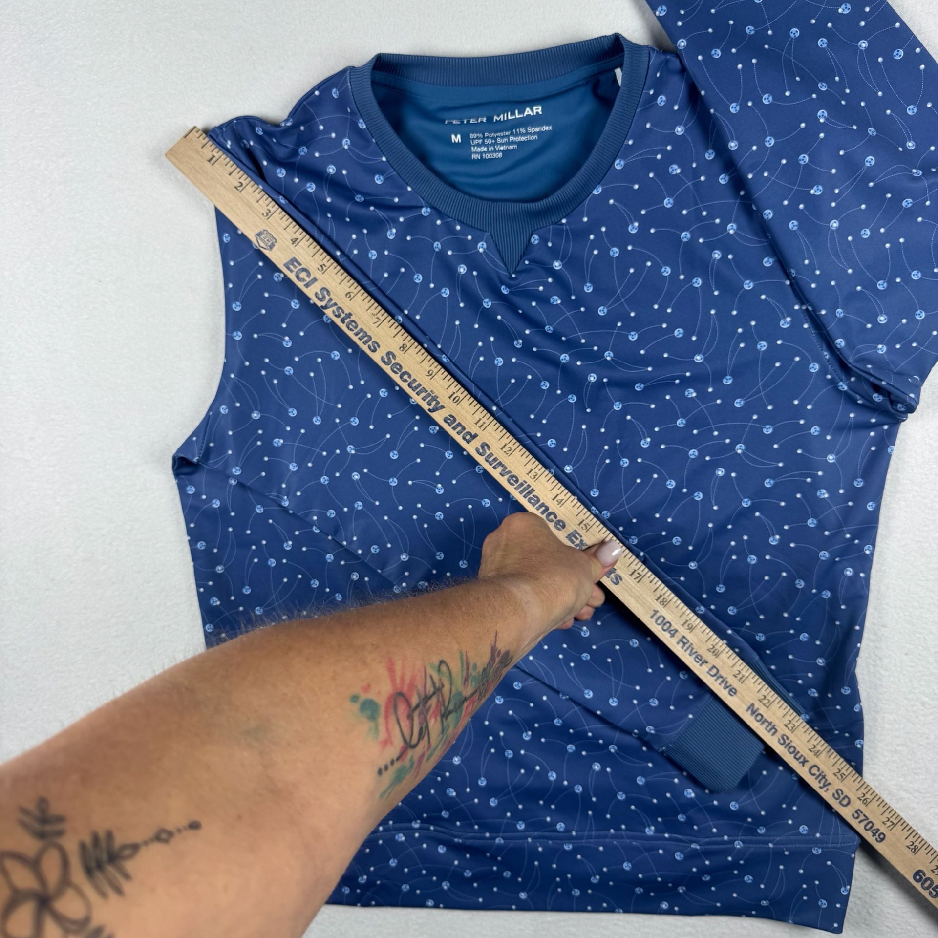 Peter Millar NWT Birdie Print Sport Sweatshirt Size M Blue 8