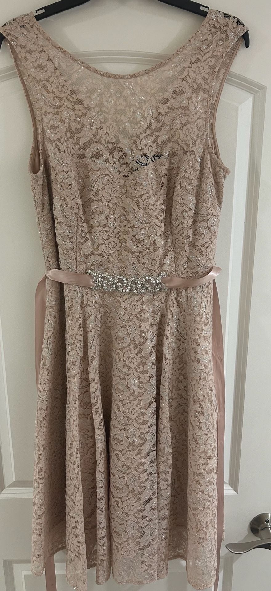Betsy & Adam Women's Rhinestone belt, A-Line Evening Dress size: 12 2