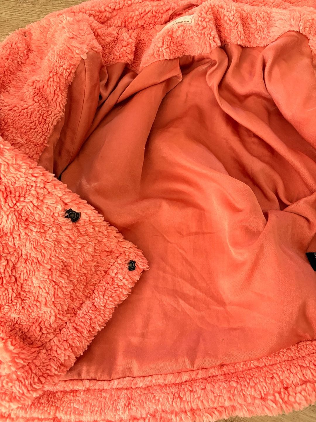 Free People Teddy Swing Jacket Melon Coral Faux Fur 8