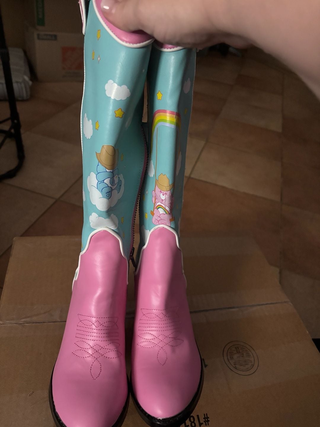 Care Bears x Dolls Kill Rainbow Roundup Cowboy Boots Blue Pink 2