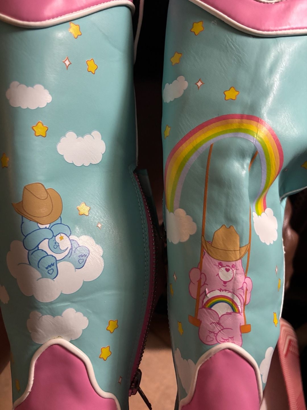 Care Bears x Dolls Kill Rainbow Roundup Cowboy Boots Blue Pink 3