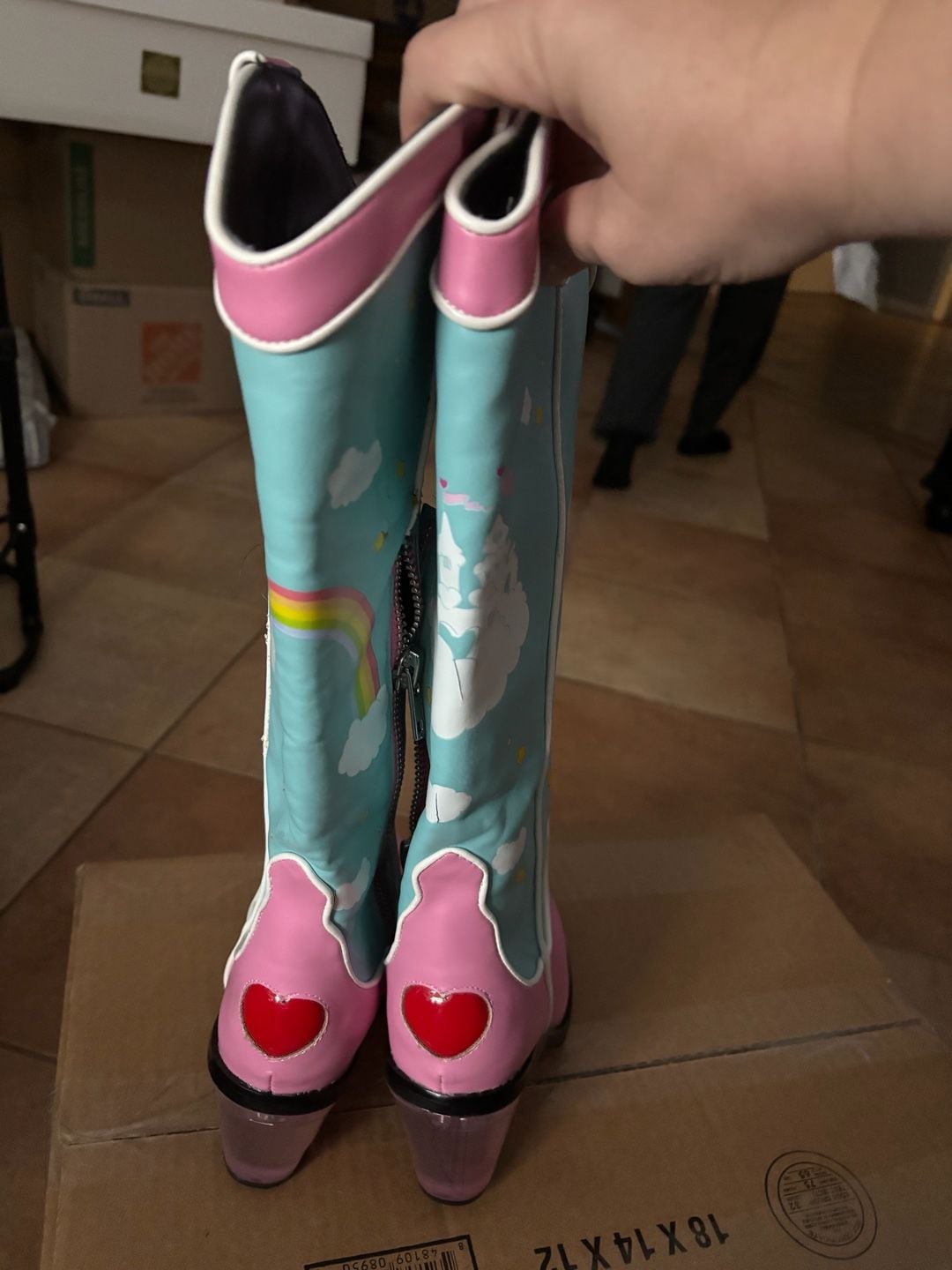 Care Bears x Dolls Kill Rainbow Roundup Cowboy Boots Blue Pink 4