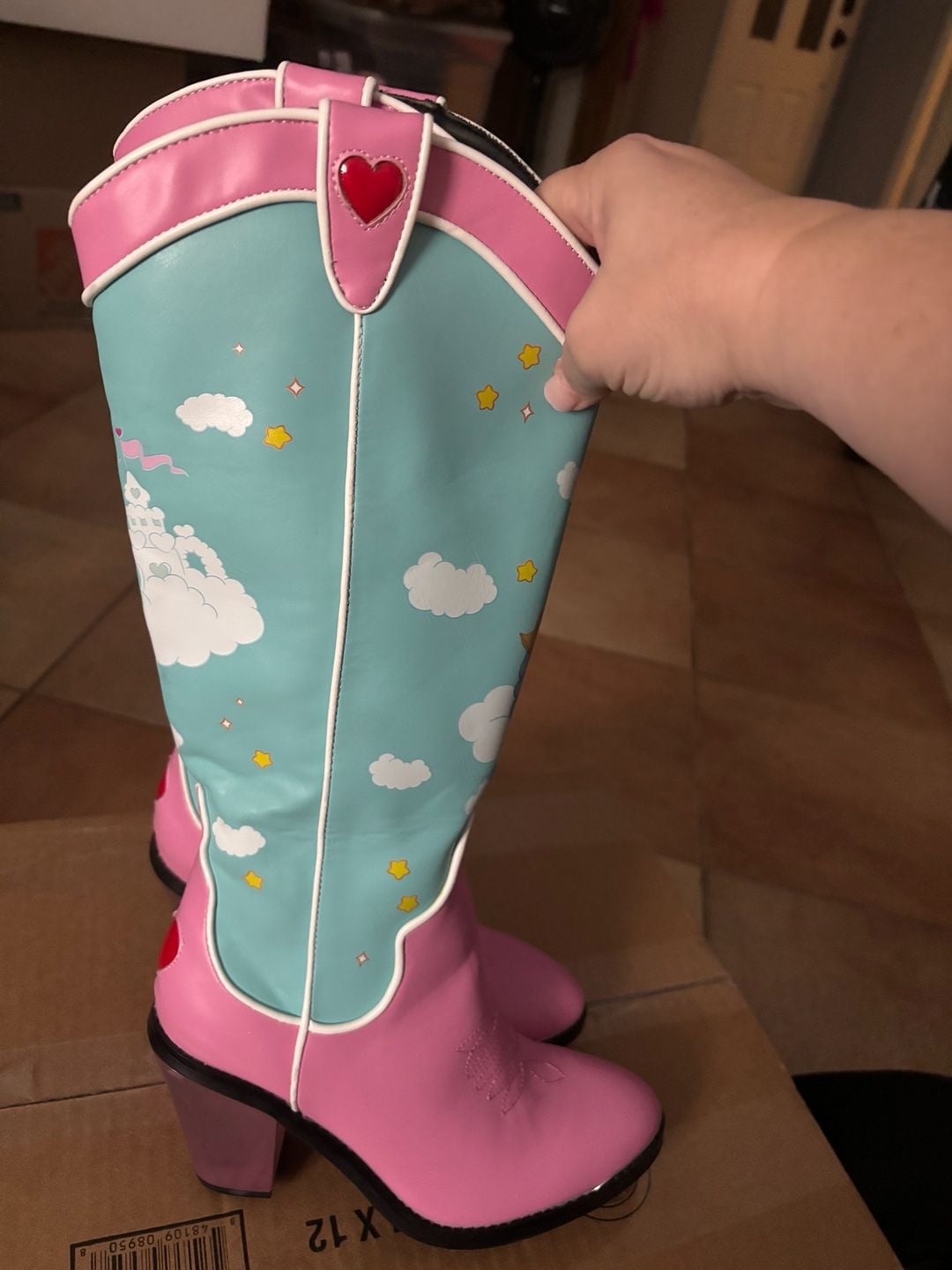 Care Bears x Dolls Kill Rainbow Roundup Cowboy Boots Blue Pink 6