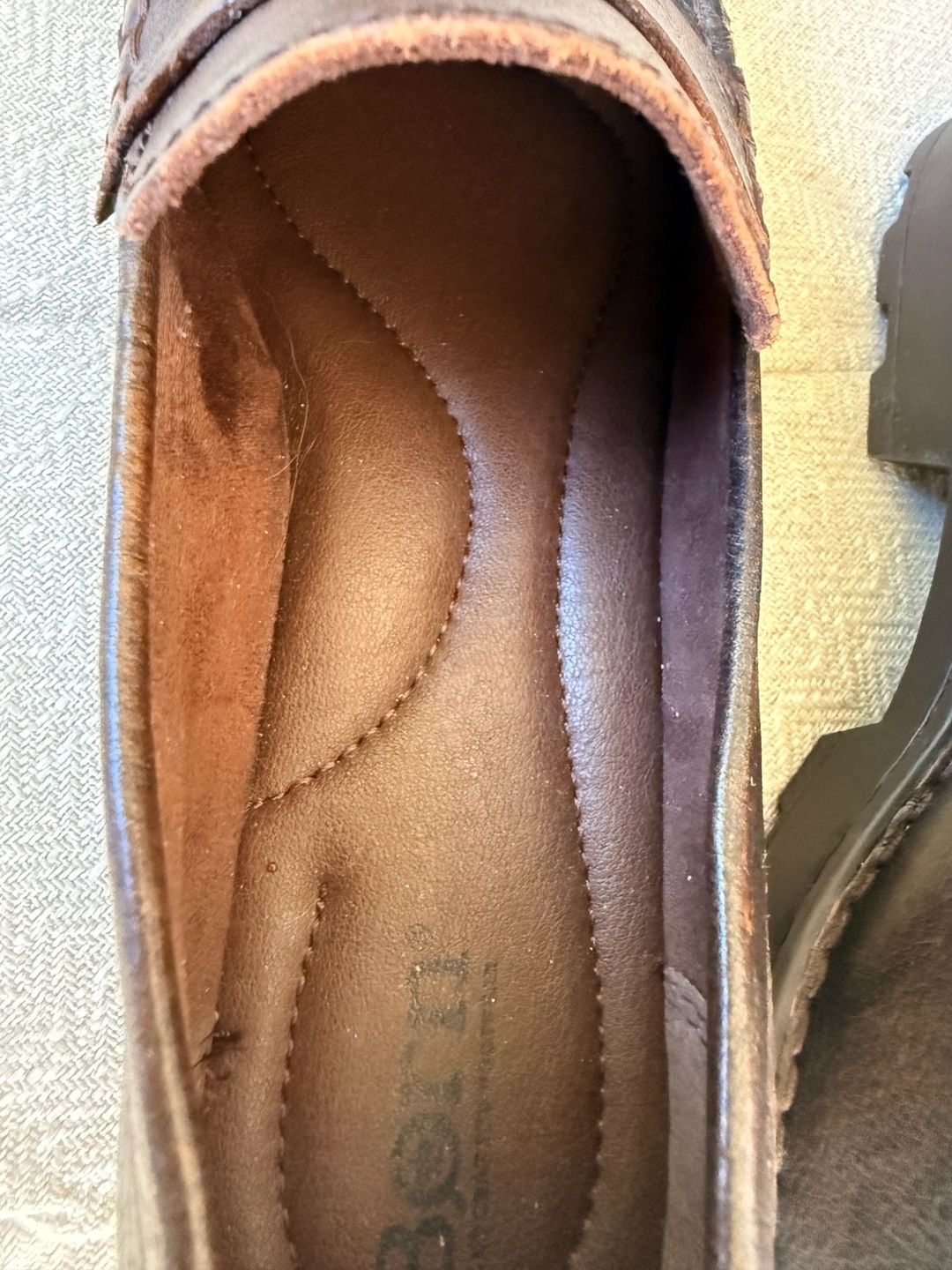 Born women’s Carrera Penny Loafer platform heel Brown Leather 10