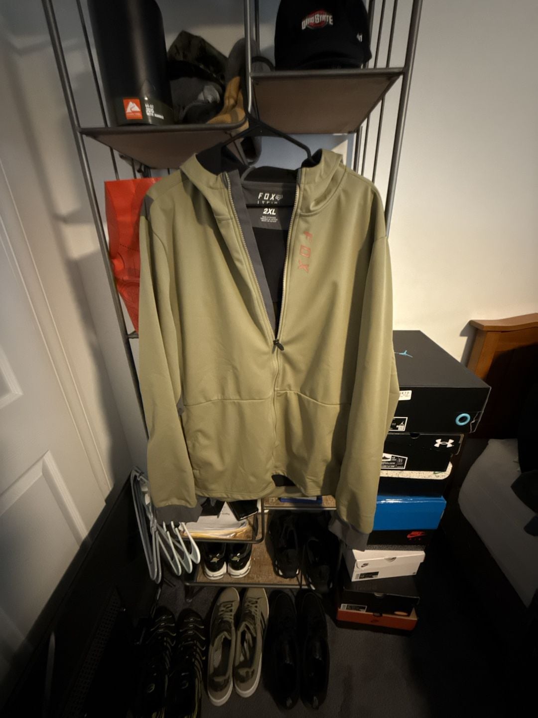 Fox Racing Defend Drive Windbloc Zip Jacket Size 2XL Olive Green 2