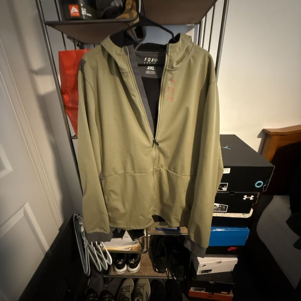 Fox Racing Defend Drive Windbloc Zip Jacket Size 2XL Olive Green