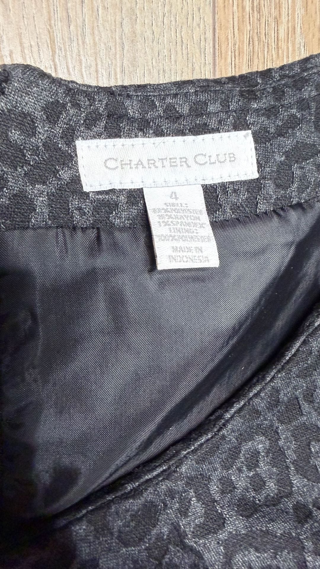 Charter Club Womens Size 4 Gray Leopard Animal Print Sheath Dress Cap Sleeve 7