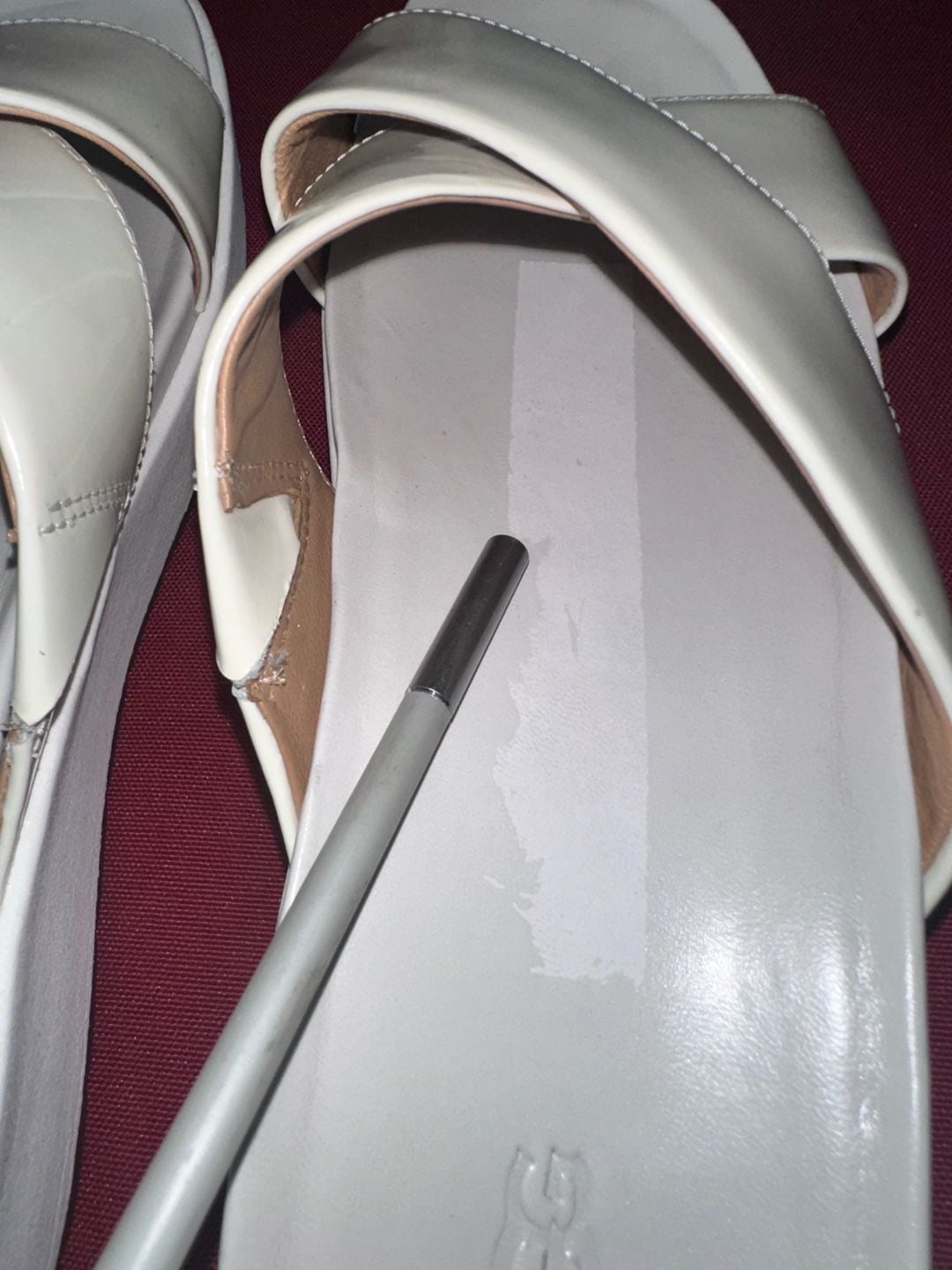 No 43 Ugg Cross Strap Platform Slide Sandals White Leather 7