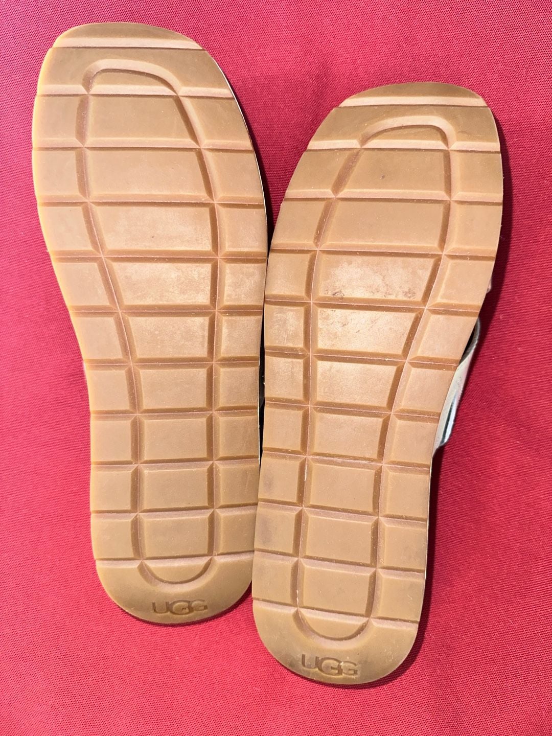 No 43 Ugg Cross Strap Platform Slide Sandals White Leather 10