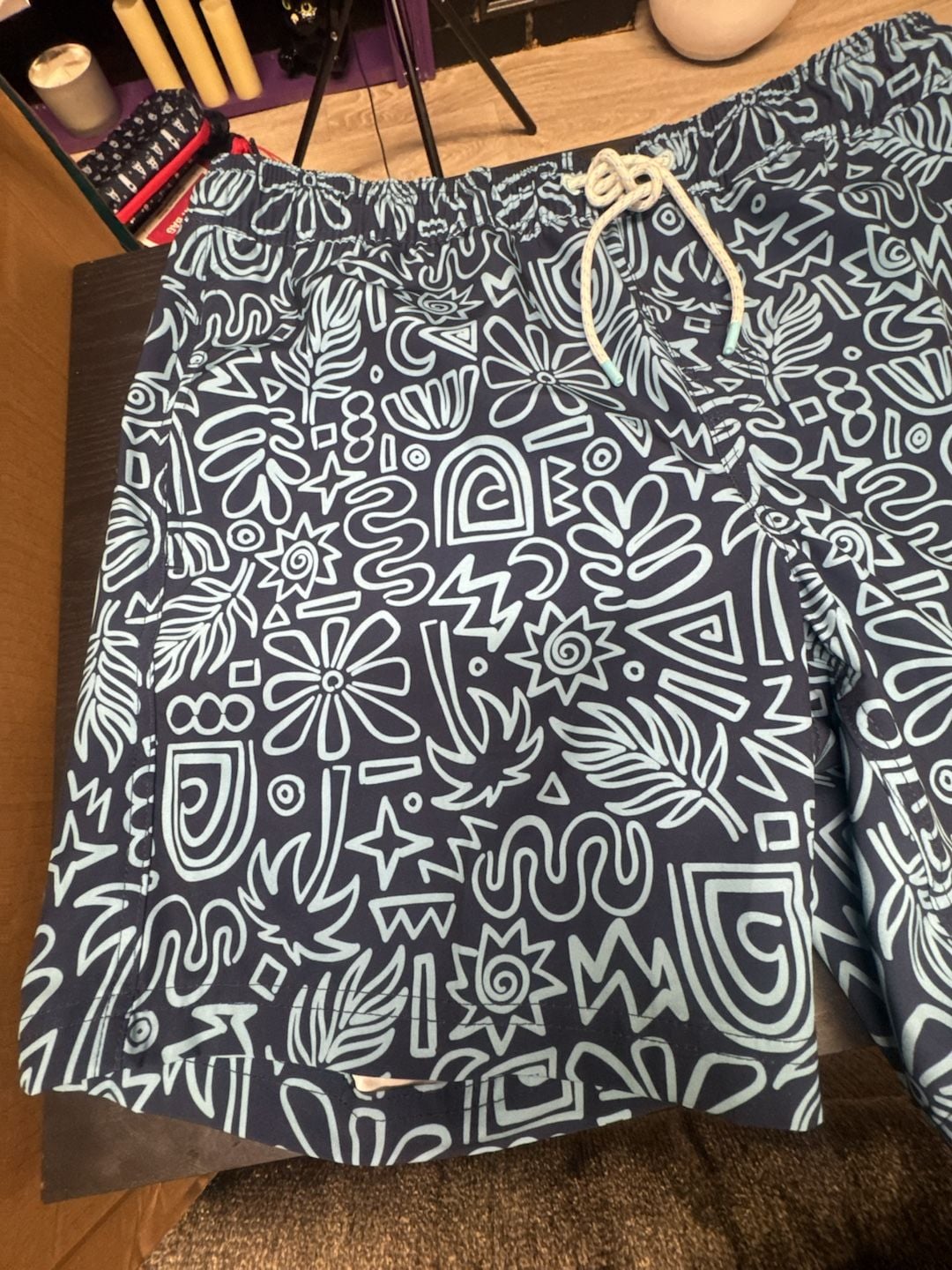 Member's Mark Men's Resort Swim Trunk Size L Blue Patterned 3