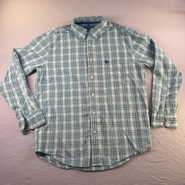 Aeropostale Plaid Long Sleeve Button Down Shirt Size M Slim Fit
