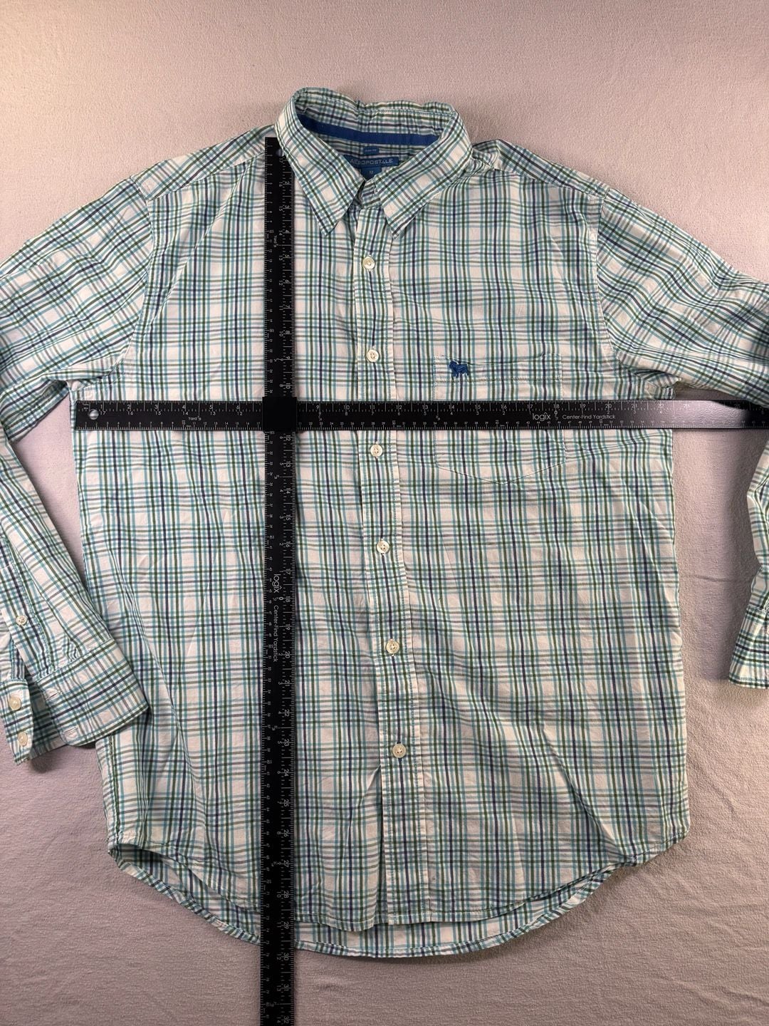 Aeropostale Plaid Long Sleeve Button Down Shirt Size M Slim Fit 3