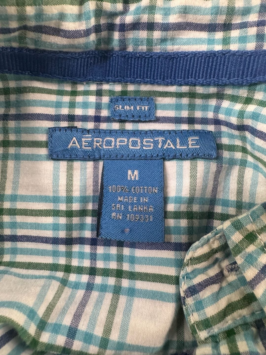 Aeropostale Plaid Long Sleeve Button Down Shirt Size M Slim Fit 6
